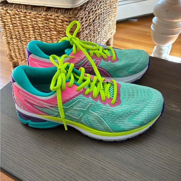 ASICS sz6.5 Women's Teal and Pink Sneakers - Picture 1 of 6